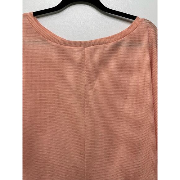 NWT SIMPLE by Suzanne Betro Back Slit Bottom Band Tunic Top Peach Salmon Women L - Picture 2 of 9